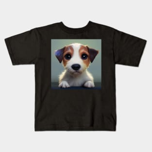 Cute Jack Russell Terrier Puppy Art Kids T-Shirt